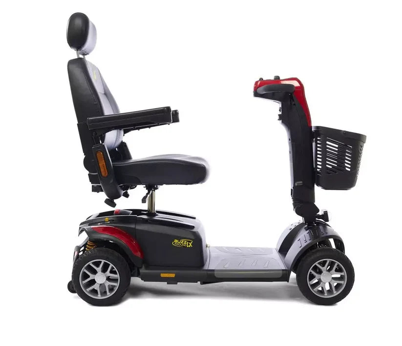 Golden Technologies Buzzaround LX Luxury 4-Wheel mobility scooter with padded seat and front basket