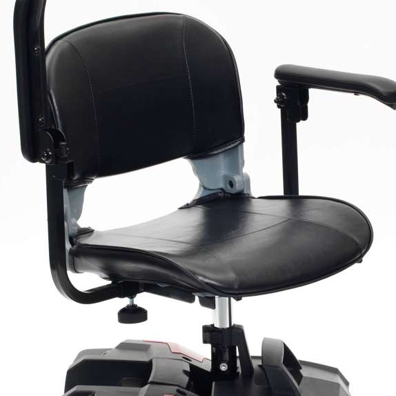 Drive Medical Scout-LT4 mobility scooter black cushioned seat with armrests and adjustable backrest