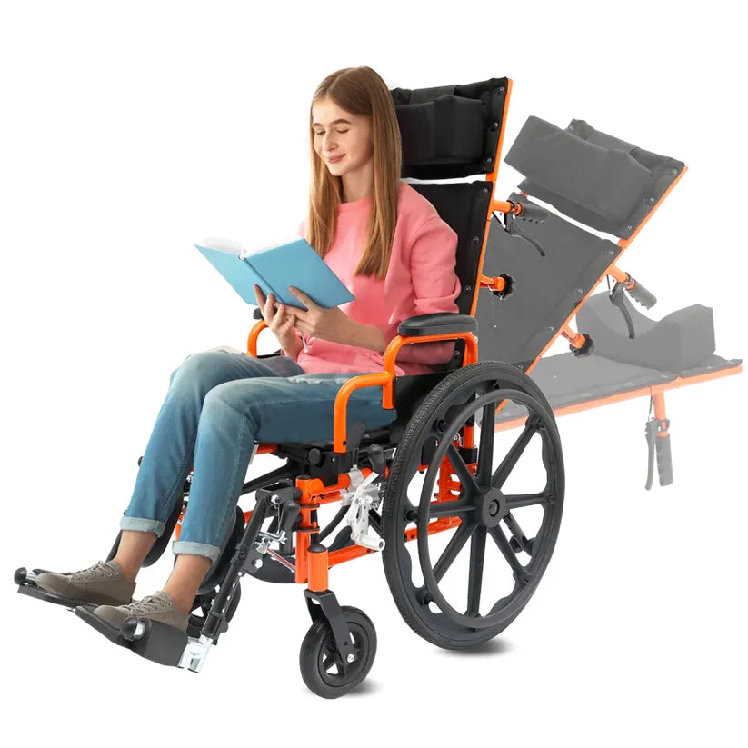 Ziggo Pro Reclining Wheelchair by Circle Specialty with adjustable backrest and comfortable seating for users
